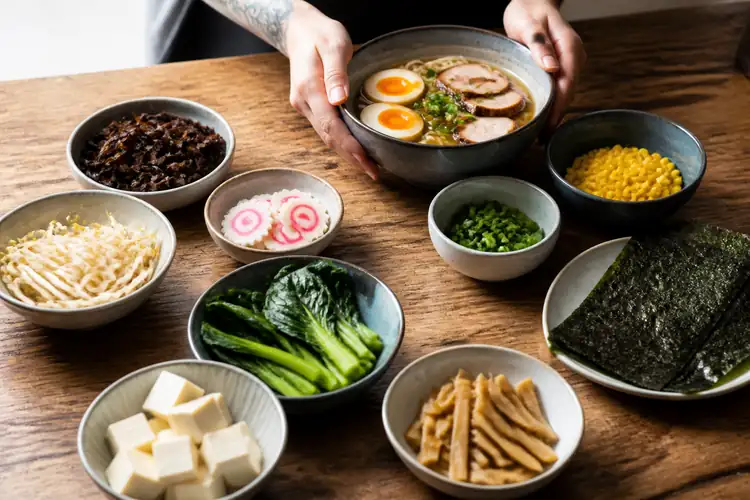 Ramen toppings en garnering